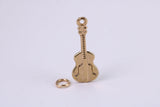 Guitar Charm, Made from Solid Yellow Gold, British Hallmarked, Complete with Attachment Link