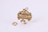 Just Married Charm, Traditional Charm, Made from Solid Cast Yellow Gold, British Hallmarked, Complete with Attachment Link