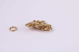 Biker Charm, Traditional Charm, Made from Solid Yellow Gold, British Hallmarked, Complete with Attachment Link