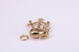 Bagpipe Charm, Traditional Charm, Made from Solid Yellow Gold, British Hallmarked, Complete with Attachment Link