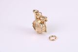 Drum Set Charm, Made from Solid Cast Yellow Gold, British Hallmarked, Complete with Attachment Link