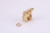 Drum Set Charm, Made from Solid Cast Yellow Gold, British Hallmarked, Complete with Attachment Link