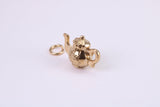 Tea Pot Charm, Made from Solid Cast Yellow Gold, British Hallmarked, Complete with Attachment Link