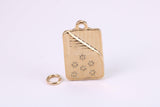 Sleeping Bag Charm, Traditional Charm, Made from Solid Yellow Gold, British Hallmarked, Complete with Attachment Link