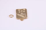 Sleeping Bag Charm, Traditional Charm, Made from Solid Yellow Gold, British Hallmarked, Complete with Attachment Link