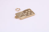Sleeping Bag Charm, Traditional Charm, Made from Solid Yellow Gold, British Hallmarked, Complete with Attachment Link