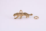 Tiger Charm, Made from Solid Cast Yellow Gold, British Hallmarked, Complete with Attachment Link