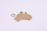 Australia Charm, Traditional Charm, Made from Solid Yellow Gold, British Hallmarked, Complete with Attachment Link