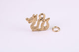 Chinese Dragon Charm, Made from Solid Cast Yellow Gold, British Hallmarked, Complete with Attachment Link