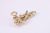 Fox Charm, Made from Solid Cast Yellow Gold, British Hallmarked, Complete with Attachment Link