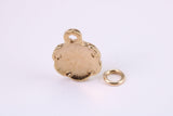 Star Fish Fossil Charm, Made from Solid Yellow Gold, British Hallmarked, Complete with Attachment Link