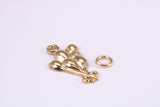Party Balloons Charm, Made from Solid Cast Yellow Gold, British Hallmarked, Complete with Attachment Link