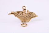Map of Isle of White Charm, Traditional Charm, Made from Solid Yellow Gold, British Hallmarked, Complete with Attachment Link