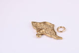 Map of Isle of White Charm, Traditional Charm, Made from Solid Yellow Gold, British Hallmarked, Complete with Attachment Link