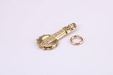 Banjo Charm, Traditional Charm, Made from Solid Yellow Gold, British Hallmarked, Complete with Attachment Link