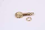 Banjo Charm, Traditional Charm, Made from Solid Yellow Gold, British Hallmarked, Complete with Attachment Link