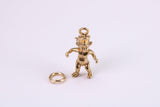Leprechaun Charm, Traditional Charm, Made from Solid Yellow Gold, British Hallmarked , Complete with Attachment Link