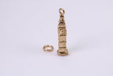 Iconic London Big Ben Charm, Traditional Charm, Made from Solid Yellow Gold, British Hallmarked, Complete with Attachment Link