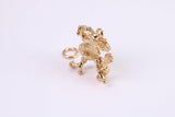 Oriental Dragon Charm, Traditional Charm, Made from Solid Yellow Gold, British Hallmarked, Complete with Attachment Link
