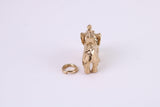 Indian Elephant Charm, Traditional Charm, Made from Solid Yellow Gold, British Hallmarked, Complete with Attachment Link