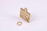 Envelope Charm, Traditional Charm, Made from Solid Yellow Gold, British Hallmarked, Complete with Attachment Link