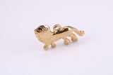 Lion Charm, Traditional Charm, Made from Solid Yellow Gold, British Hallmarked, Complete with Attachment Link
