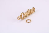Casino Charm, Made from Solid Yellow Gold, British Hallmarked, Complete with Attachment Link