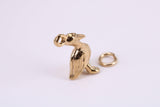Pelican Charm, Made from Solid Cast Yellow Gold, British Hallmarked, Complete with Attachment Link