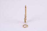 Sword Charm, Traditional Charm, Made from Solid Yellow Gold, British Hallmarked, Complete with Attachment Link