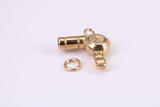 Hair Dryer Charm, Made from Solid Cast Yellow Gold, British Hallmarked, Complete with Attachment Link