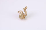 Pearl Shell Clam Charm, Traditional Charm, Made from Solid Yellow Gold, British Hallmarked, Complete with Attachment Link