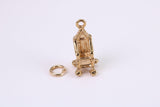 Throne Charm, Made from Solid Cast Yellow Gold, British Hallmarked, Complete with Attachment Link