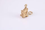 Throne Charm, Made from Solid Cast Yellow Gold, British Hallmarked, Complete with Attachment Link