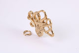 Octopus Charm, Made from Solid Yellow Gold, British Hallmarked, Complete with Attachment Link