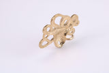 Octopus Charm, Made from Solid Yellow Gold, British Hallmarked, Complete with Attachment Link