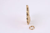 Octopus Charm, Made from Solid Yellow Gold, British Hallmarked, Complete with Attachment Link