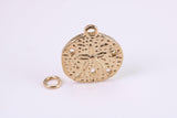 Star Fish Fossil Charm, Made from Solid Yellow Gold, British Hallmarked, Complete with Attachment Link