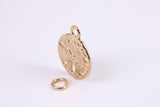 Flower Fossil Charm, Traditional Charm, Made from Solid Yellow Gold, British Hallmarked, Complete with Attachment Link