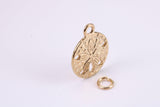 Flower Fossil Charm, Traditional Charm, Made from Solid Yellow Gold, British Hallmarked, Complete with Attachment Link
