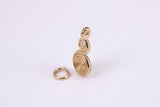 Spiral of Life Charm, Made from Solid Cast Yellow Gold, British Hallmarked, Complete with Attachment Link