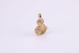 Spiral of Life Charm, Made from Solid Cast Yellow Gold, British Hallmarked, Complete with Attachment Link