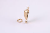 Sea Shell Charm, Made from Solid Cast Yellow Gold, British Hallmarked, Complete with Attachment Link