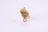 Sea Shell Charm, Made from Solid Cast Yellow Gold, British Hallmarked, Complete with Attachment Link