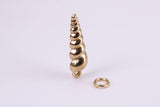 Sea Shell Charm, Traditional Charm, Made from Solid Yellow Gold, British Hallmarked, Complete with Attachment Link
