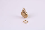 Sea Shell Charm, Traditional Charm, Made from Solid Yellow Gold, British Hallmarked, Complete with Attachment Link