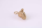 Sea Shell Charm, Traditional Charm, Made from Solid Yellow Gold, British Hallmarked, Complete with Attachment Link