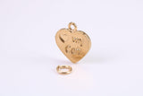 Love My Cat Charm, Traditional Charm, Made from Solid Yellow Gold, British Hallmarked, Complete with Attachment Link