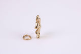 Clover Leaf Charm, Made from Solid Yellow Gold, British Hallmarked, Complete with Attachment Link
