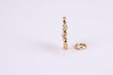 Clover Leaf Charm, Made from Solid Yellow Gold, British Hallmarked, Complete with Attachment Link