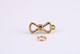 Bow Tie Charm, Made from Solid Cast Yellow Gold, British Hallmarked
